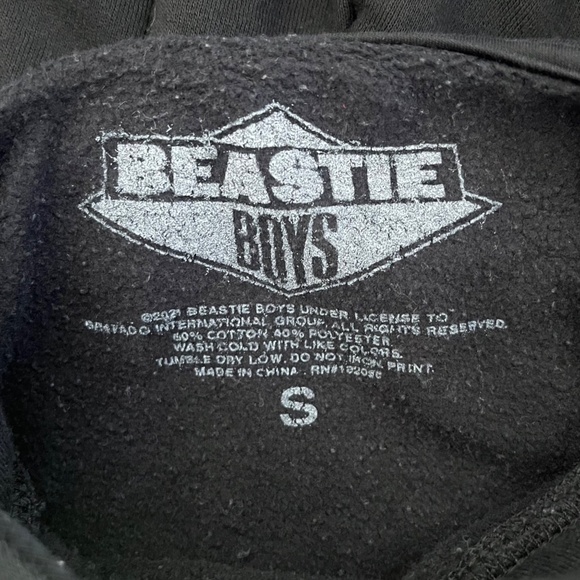 Men's Beastie Boys Diamond Logo Hoodie Black Yellow Small - Picture 3 of 4